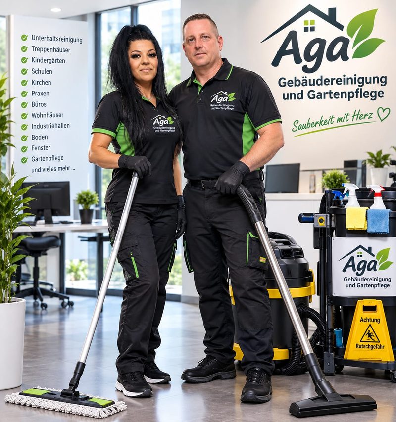Das Team von Aga Gebäudereinigung und Gartenpflege aus Papenburg